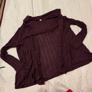 Elegant Maroon Open-Front Cardigan